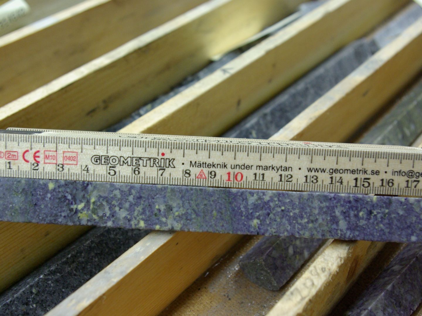 Mineralisation in drill core