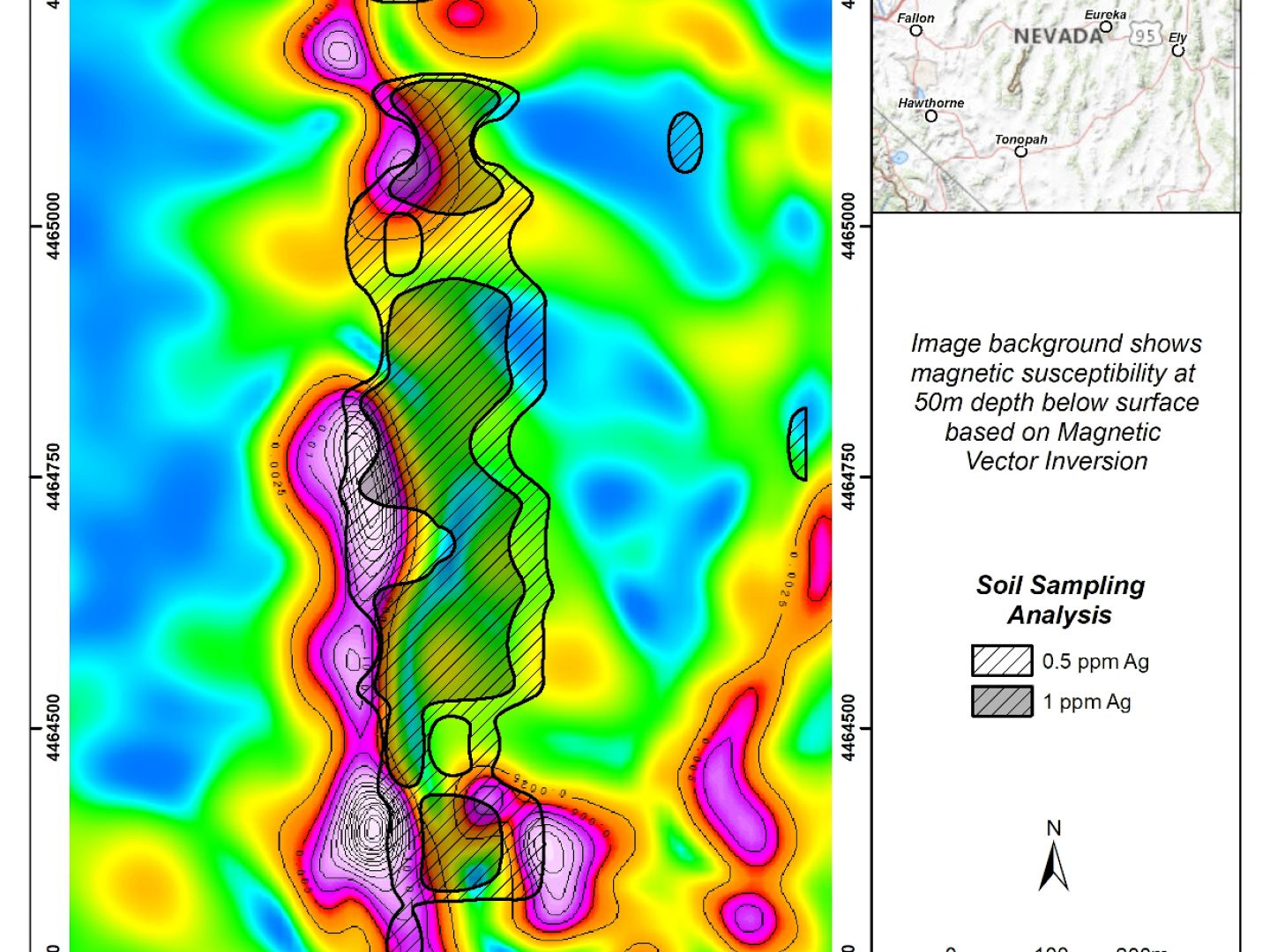 Mt Tobin - Magnetic Susceptibility and Ag Soil Anomalies