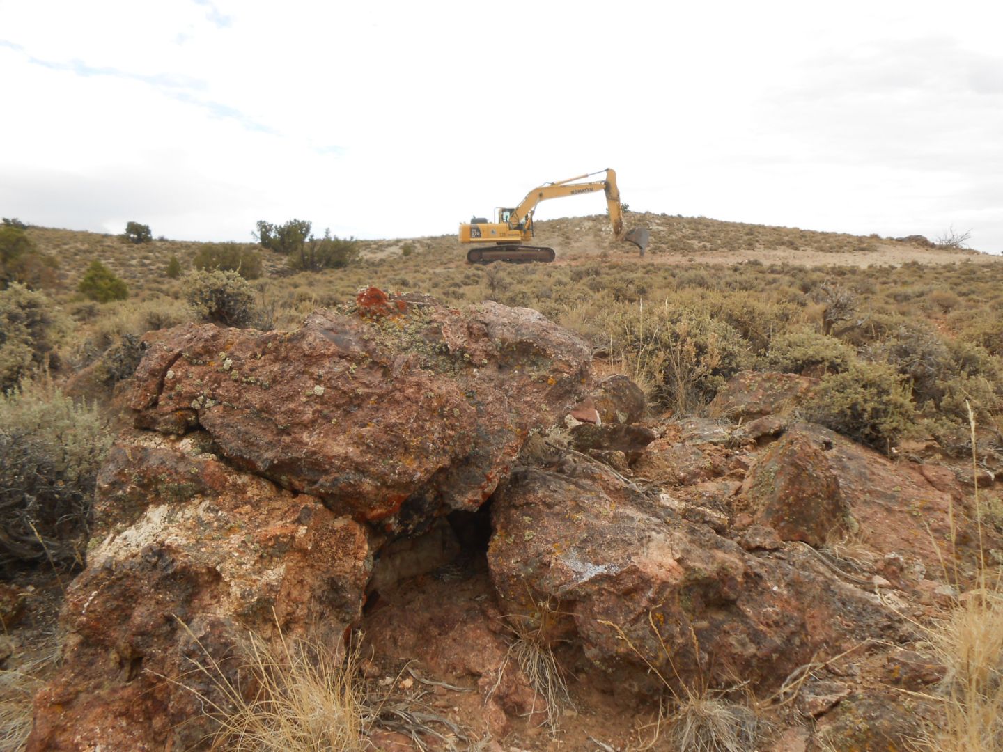 Garnet Skarn in foreground, Trench 10 in background